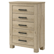 Oakglen 5-drawer Bedroom Chest of Drawers Weathered Oak - detail 4