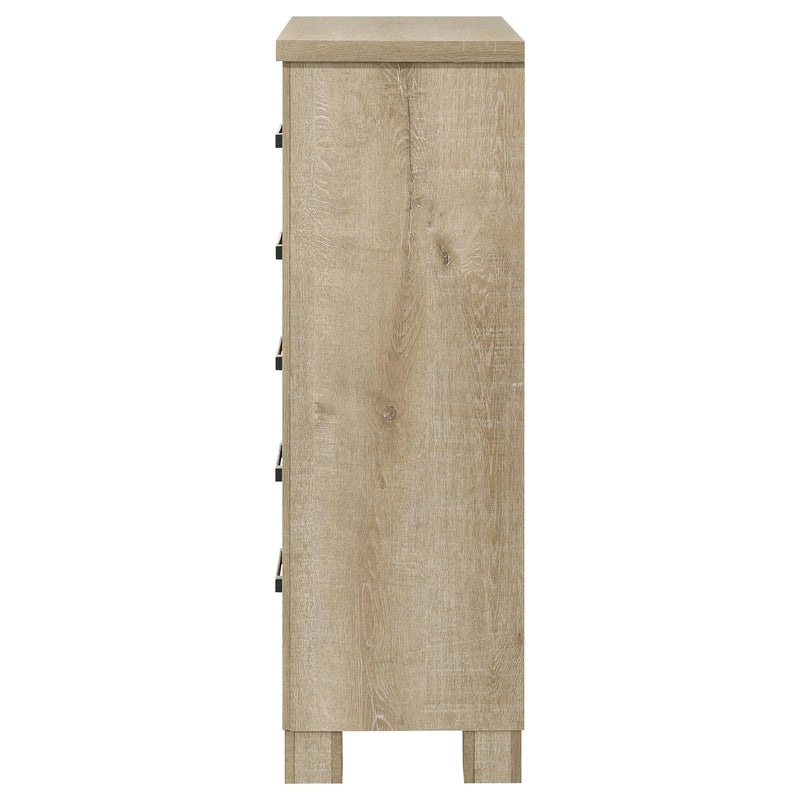 Oakglen 5-drawer Bedroom Chest of Drawers Weathered Oak - detail 5