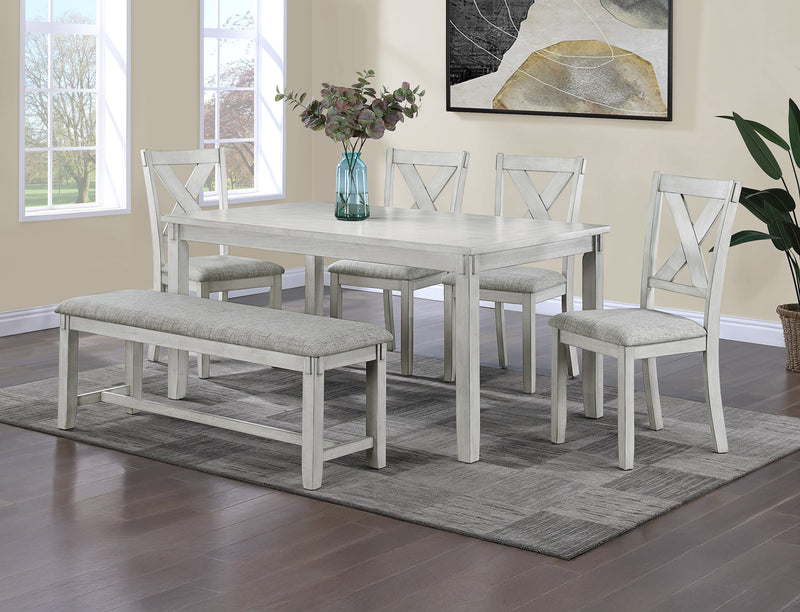 Clara 5-Pc Dining Table Driftwood Color Table & Chairs