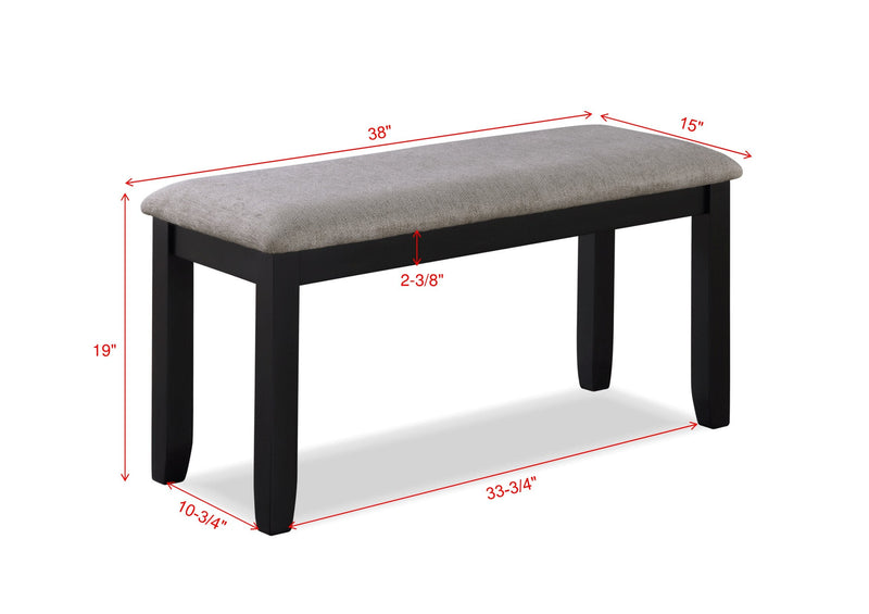 Paige 6-Pc Dining Set With Bench Light Grey