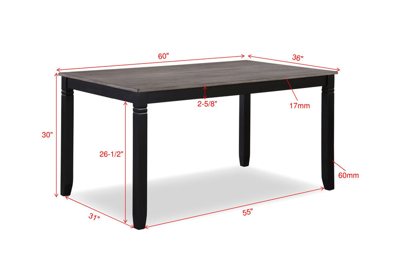 Paige 6-Pc Dining Set With Bench Light Grey