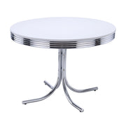 Retro 5-piece Round Dining Table Set White and Black - detail 3