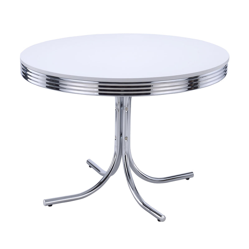 Retro 5-piece Round Dining Table Set White and Black - detail 3