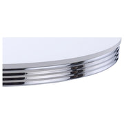 Retro Round 42-inch Wood Top Dining Table White and Chrome - detail 3