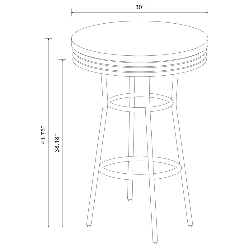 Retro 3-piece Round 1950s Bistro Pub Bar Table Set Black - detail 6