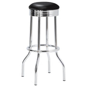 Retro Upholstered Metal Swivel Bar Stool Black (Set of 2) - detail 3