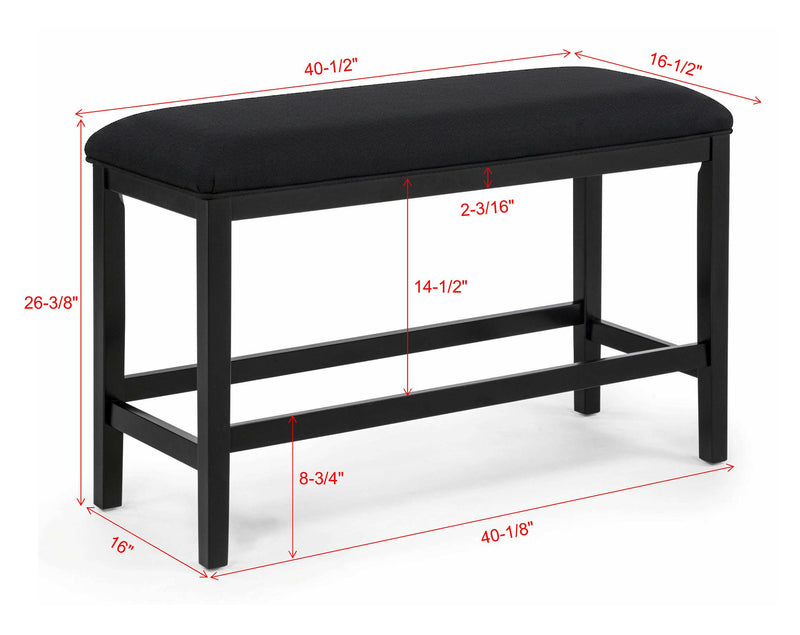 Sebastian Counter Height Bench Black