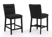 Crownmark Set of 2 Sebastian Counter Height Chairs Black