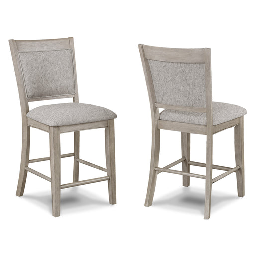 Crownmark Set of 2 Fulton Counter Height Chairs White Oak