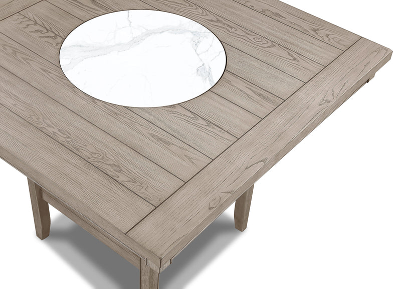 Fulton Counter Table White Oak with Mbl Lzssn