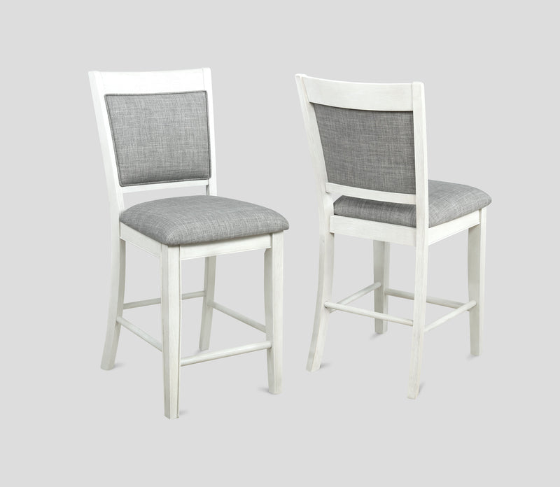 Crownmark Set of 2 Fulton Counter Height Chairs White