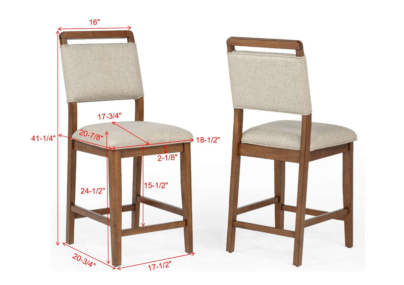 Set of 2 Blanche Counter Height Chairs Brown