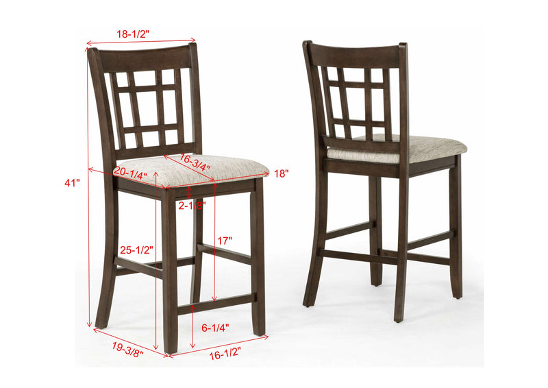 Set of 2 Hartwell Counter Height Chairs Brown