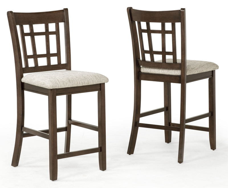 Set of 2 Hartwell Counter Height Chairs Brown