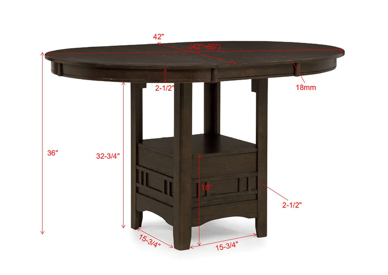 Hartwell Counter Height Table Brown