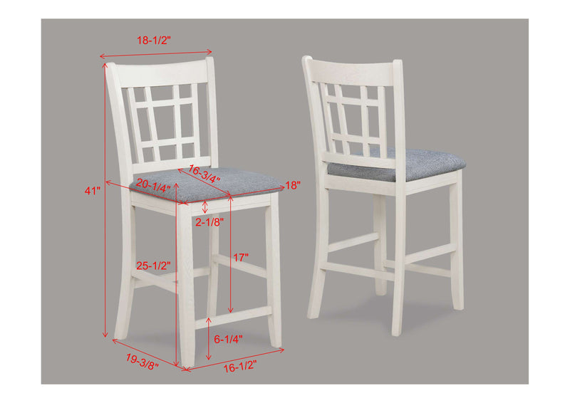 Crownmark Set of 2 Hartwell Counter Height Chairs Chalk Grey