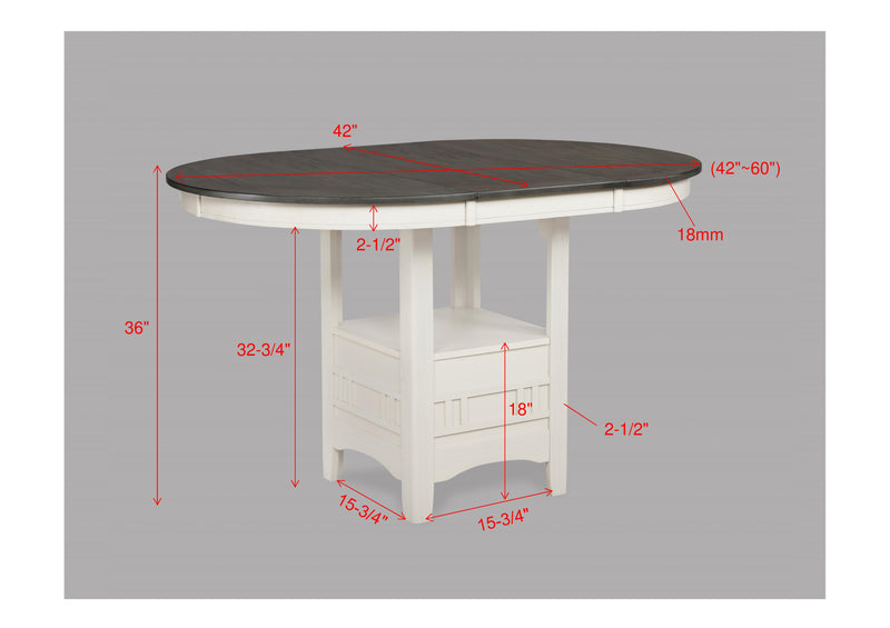Hartwell Counter Height - Chalk Grey