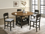 Crownmark Oakly Dining Set- w/ Lazy Susan Baked Brown