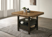 Crownmark Oakly Dining Set- w/ Lazy Susan Baked Brown