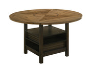 Crownmark Oakly Dining Set- w/ Lazy Susan Baked Brown