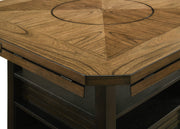 Crownmark Oakly Dining Set- w/ Lazy Susan Baked Brown