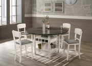 Crownmark Conner Counter Height - Chalk Grey 5-Piece Dining Set