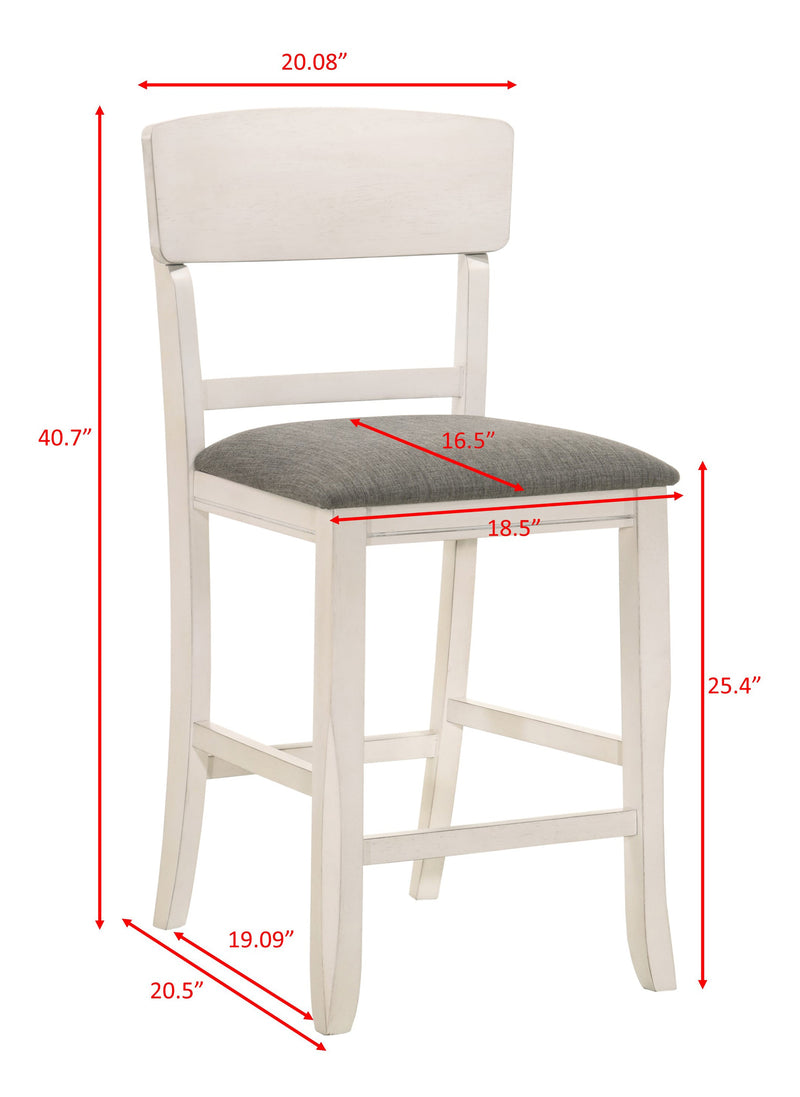 Set of 2 Conner Chalk Grey Counter Height Chairs