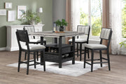Crownmark Cline Counter Height - Light Grey 5-Piece Dining Set