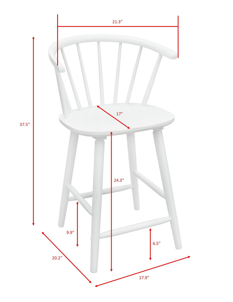 Set of 2 Janna Counter Height Stools - White