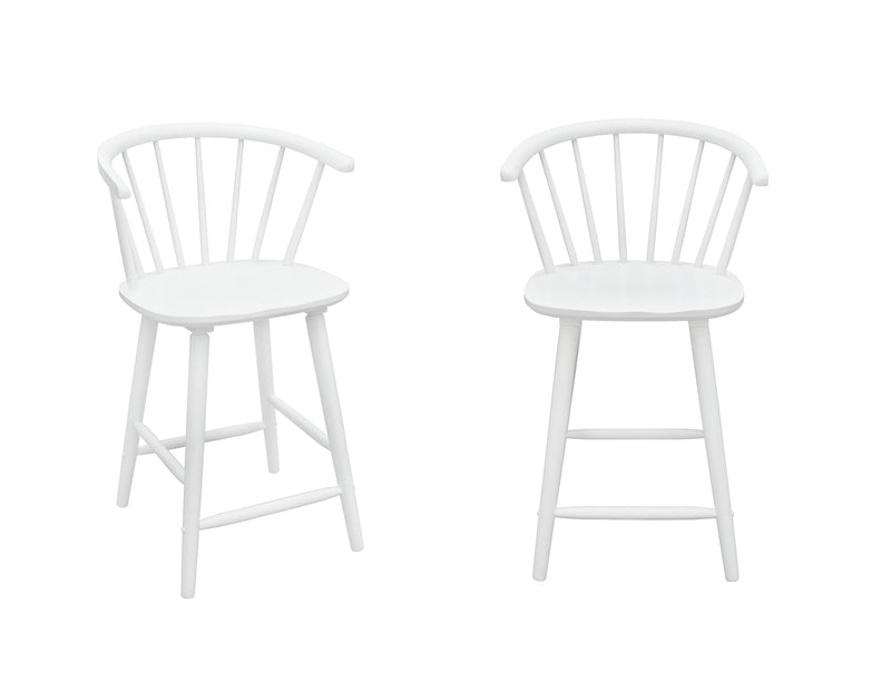 Set of 2 Janna Counter Height Stools - White