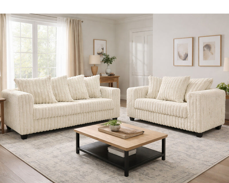 Hugo Sofa & Loveseat - Ivory