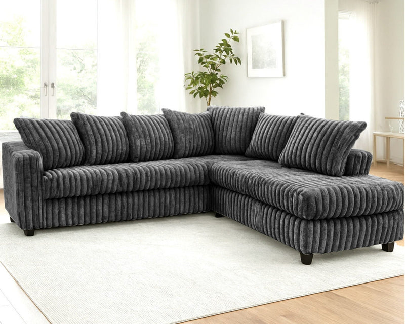 Hugo Corduroy Sectional - Grey