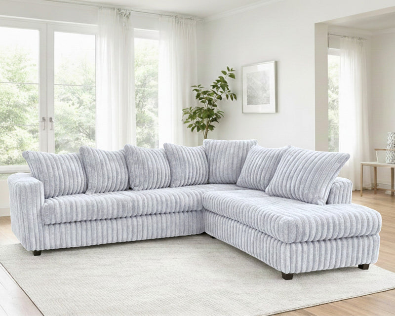 Hugo Corduroy Sectional - Silver