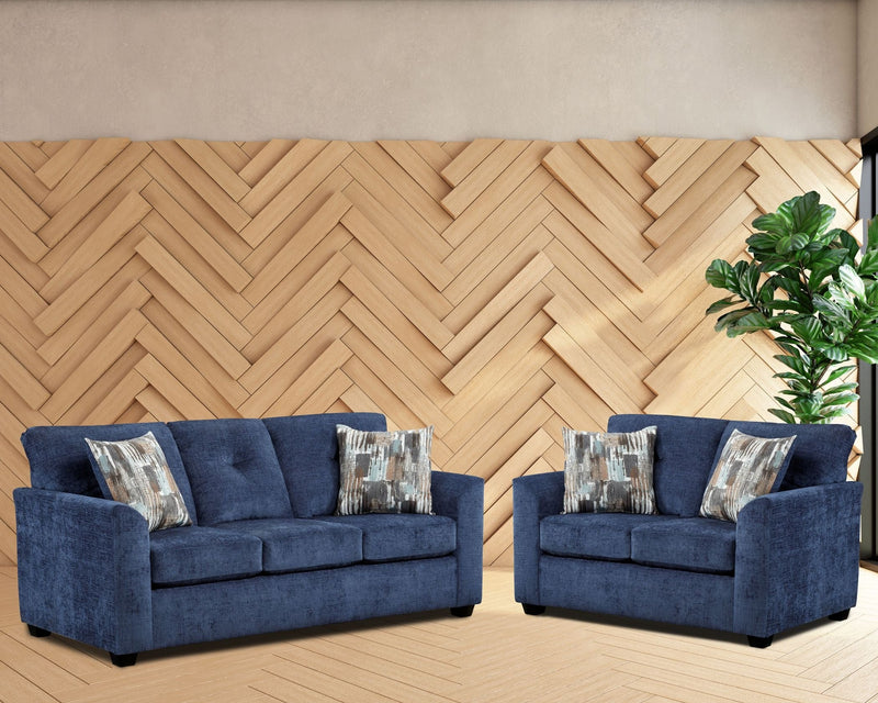 Gerald Sofa & Loveseat - Navy