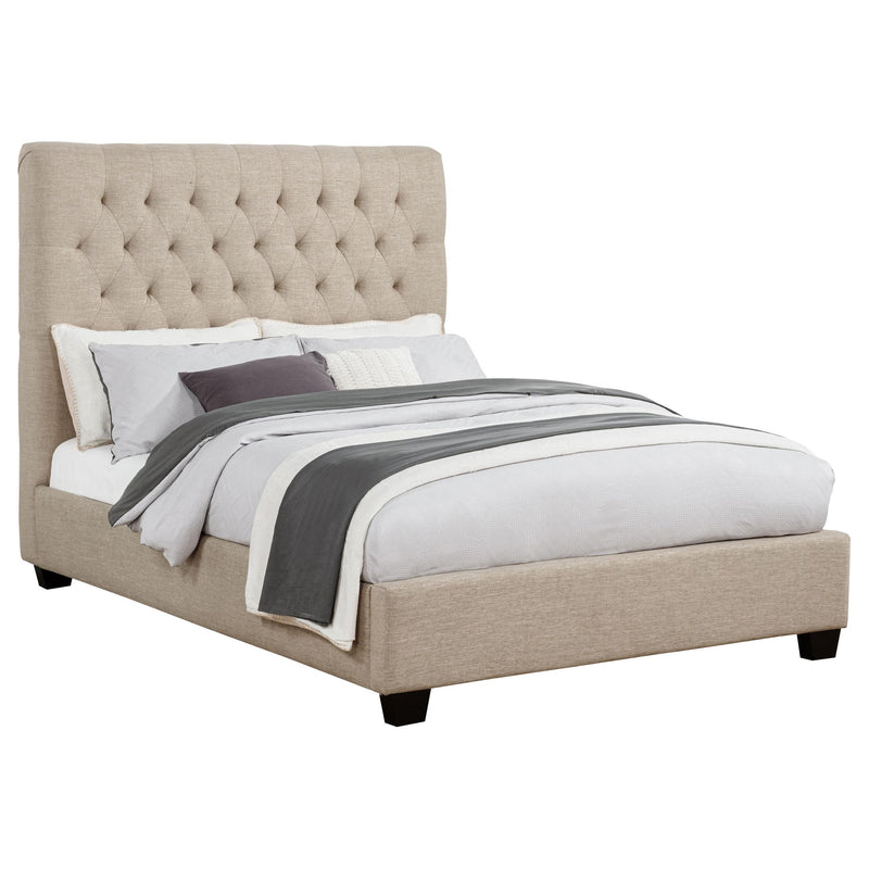 Chloe Upholstered Full Panel Bed Oatmeal - detail 3