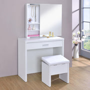 Harvey Vanity Set with Lift-Top Stool White - alternate view