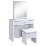 Harvey Vanity Set with Lift-Top Stool White - detail 3