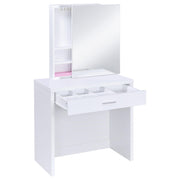 Harvey Vanity Set with Lift-Top Stool White - detail 5