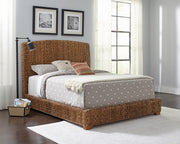 Laughton Banana Leaf Queen Panel Bed Amber - detail 5