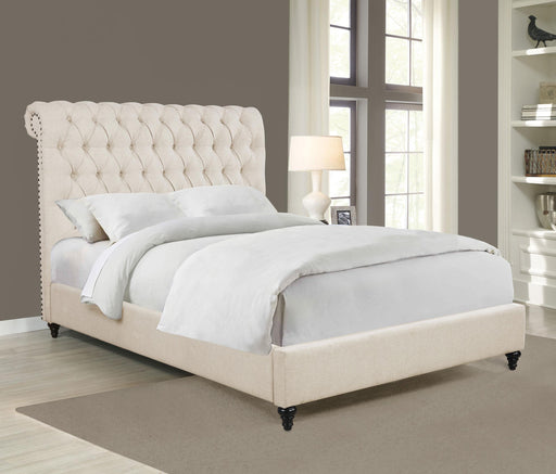 Devon 57-inch Upholstered Eastern King Panel Bed Beige