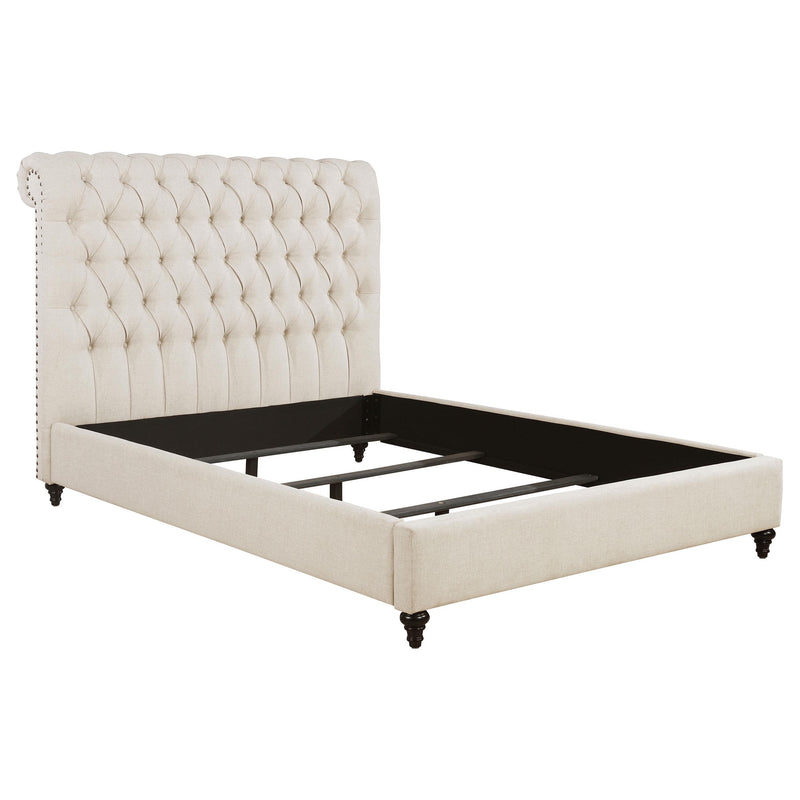 Devon 57-inch Upholstered Eastern King Panel Bed Beige - alternate view