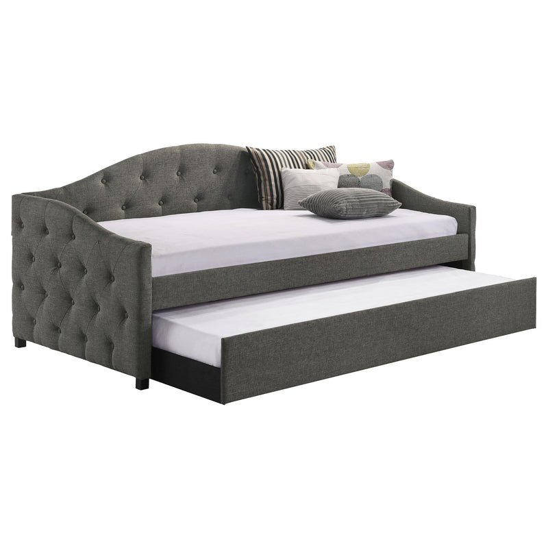 Sadie Upholstered Twin Daybed with Trundle Grey - alternate view