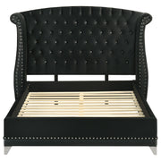 Barzini Upholstered Queen Wingback Bed Black - detail 4