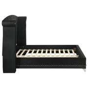 Barzini Upholstered Queen Wingback Bed Black - detail 6