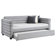 Patricia Boucle Upholstered Twin Day Bed with Trundle Grey - detail 3