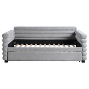 Patricia Boucle Upholstered Twin Day Bed with Trundle Grey - detail 4