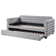 Patricia Boucle Upholstered Twin Day Bed with Trundle Grey - detail 5
