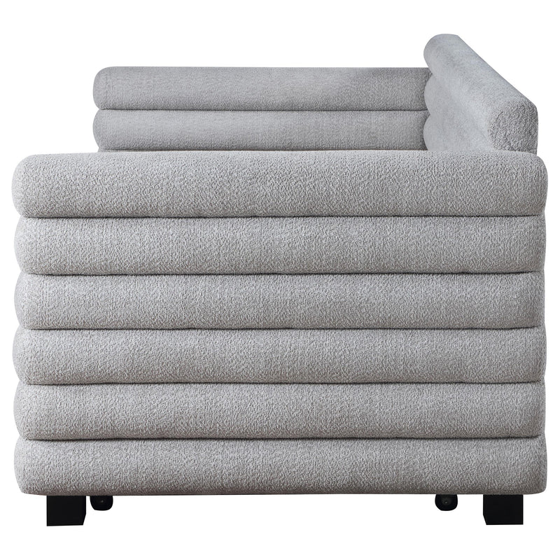 Patricia Boucle Upholstered Twin Day Bed with Trundle Grey - detail 6