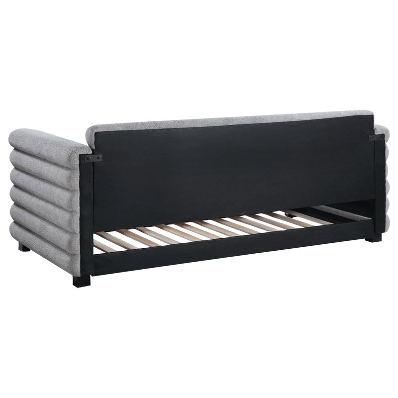 Patricia Boucle Upholstered Twin Day Bed with Trundle Grey - detail 7