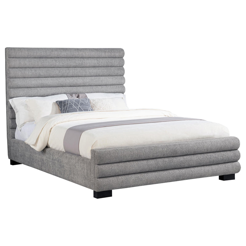 Patricia 58-inch Boucle Upholstered Queen Bed Grey - detail 3